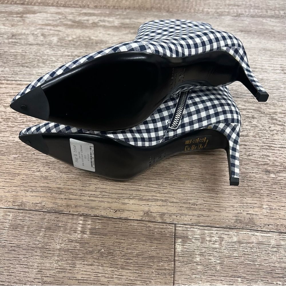 (AN-180) Rag & Bone Beha Boot in Navy Gingham - Picture 4 of 4